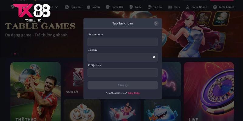 Điều kiện đăng ký TX88